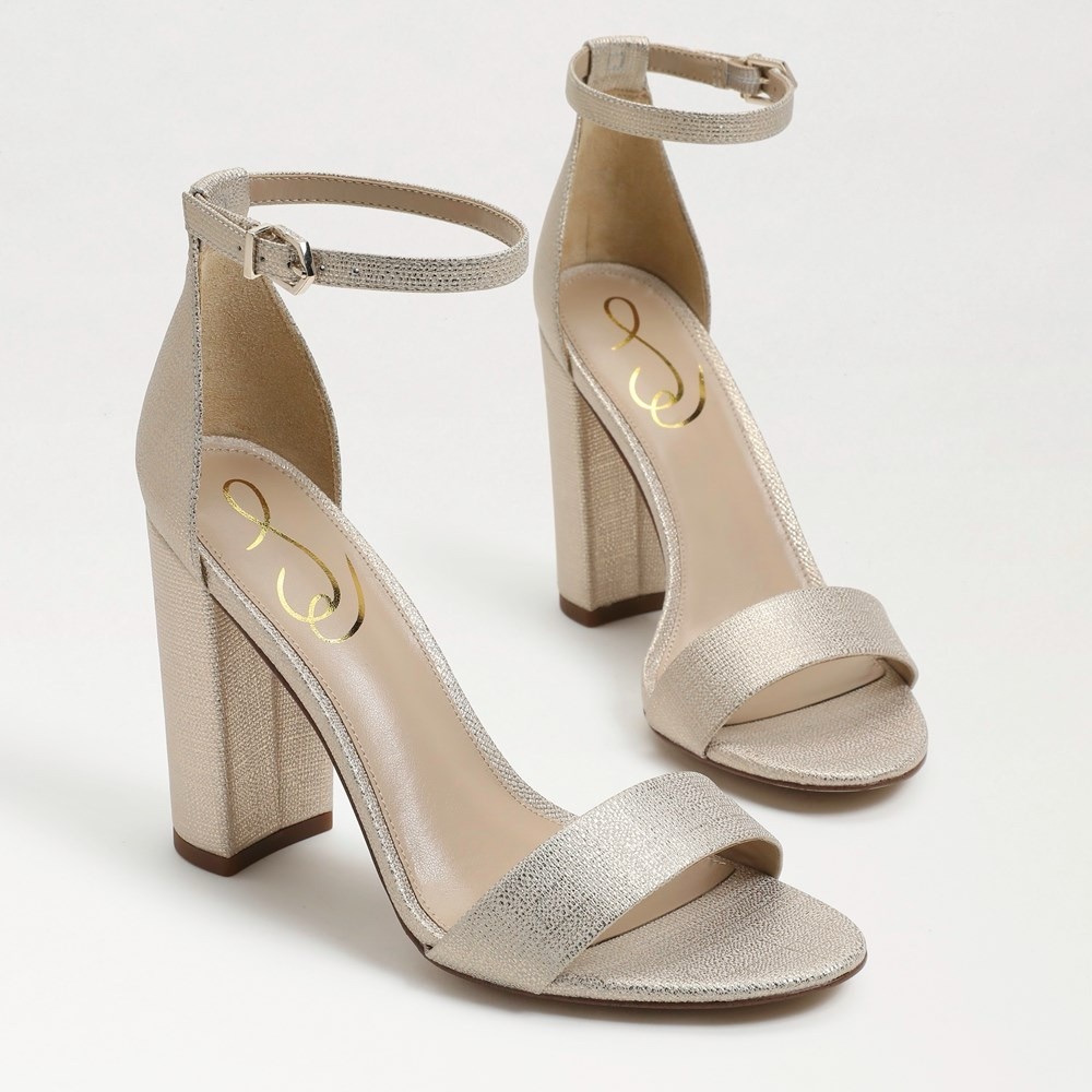 Sam Edelman Size 8 Yaro Sandals in Beige/Gold Synthetic